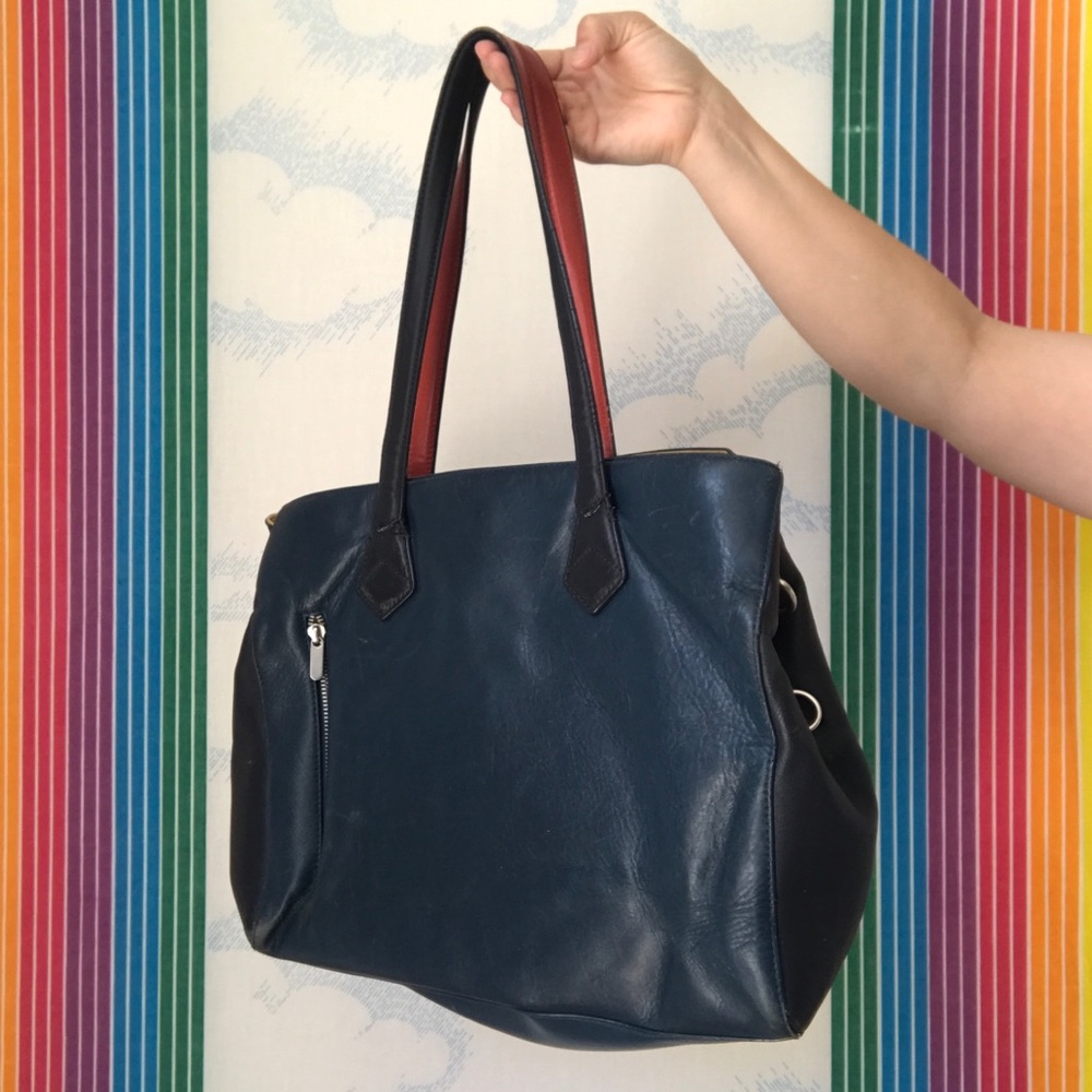 BETABRAND leather stately kaleidoscope satchel bag